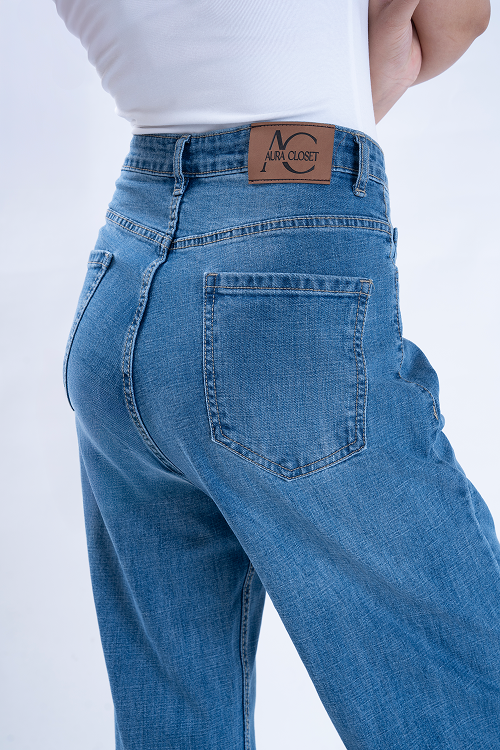 WAVE LEG Stone Blue Super Wide Leg Jeans