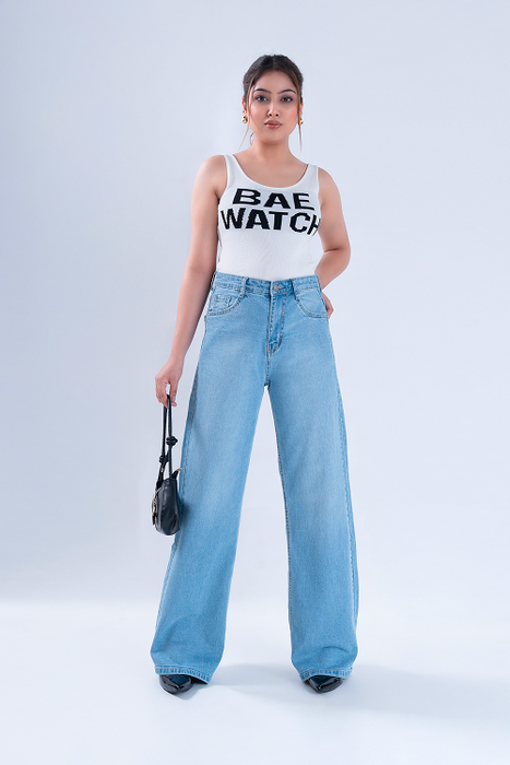 WAVE LEG Ice Blue Super Wide Leg Jeans